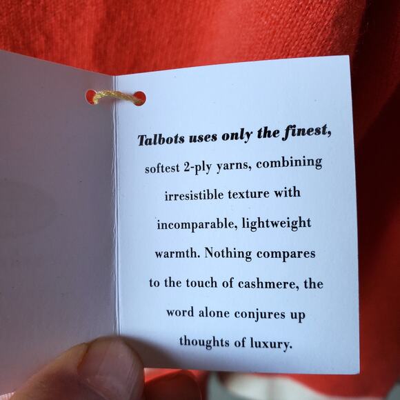 Women Talbots Coral Ivory Cashmere Cardigan PL Ladylike Retro Classic Career NEW - Picture 6 of 11